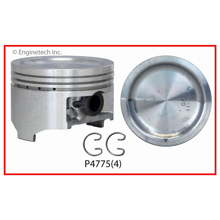 Enginetech P4775(4)STD Engine Piston Set Without Rings for Suzuki and Chevrolet Models
