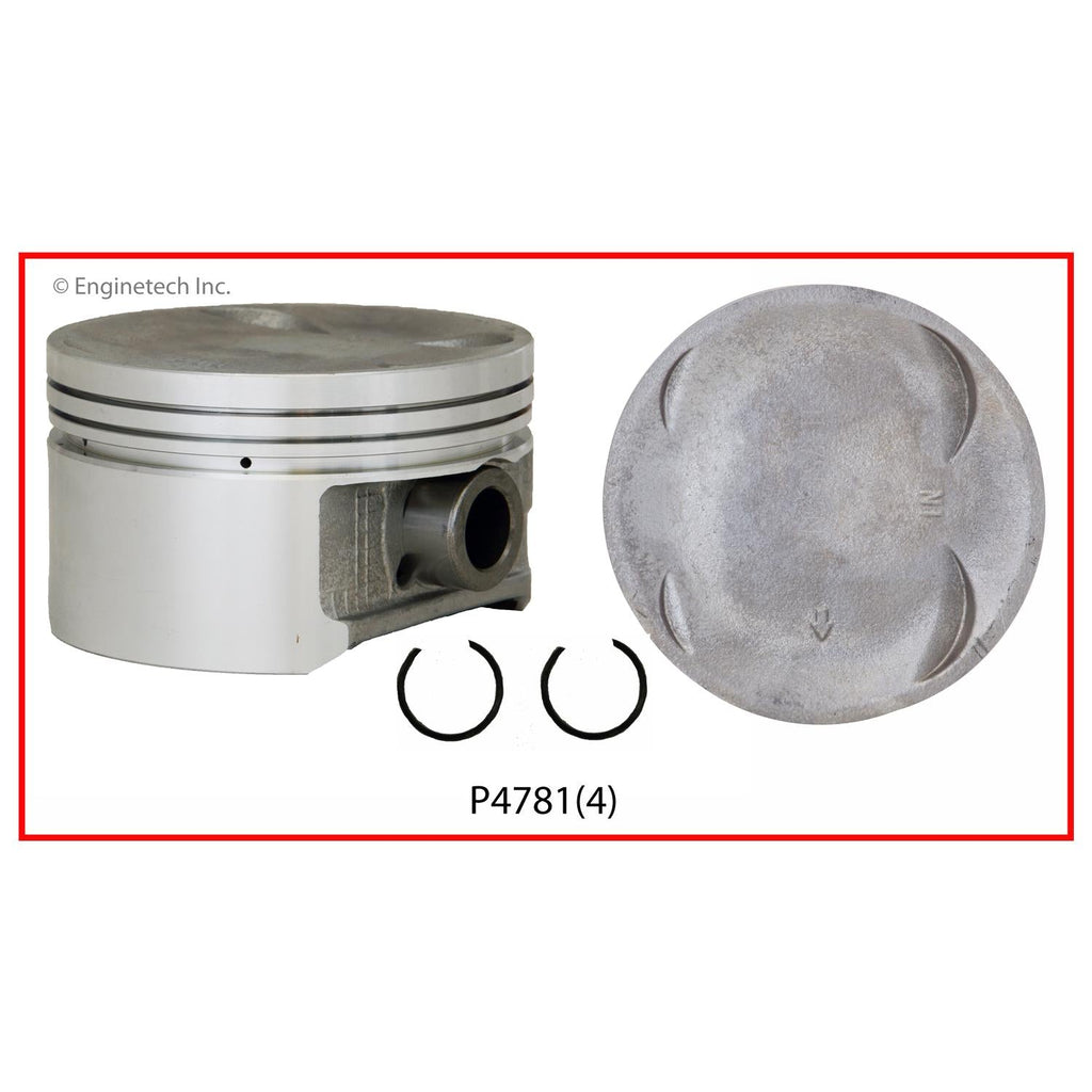 Enginetech P4781(4).50 Engine Piston Set Without Rings for Honda Accord (1998-2002)