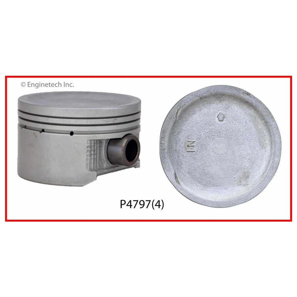Enginetech P4797(4)STD Engine Piston Set Without Rings for Honda Civic