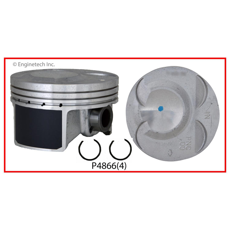 Enginetech P4866(4).50 Engine Piston Set Without Rings for Acura RSX (2002-2006)