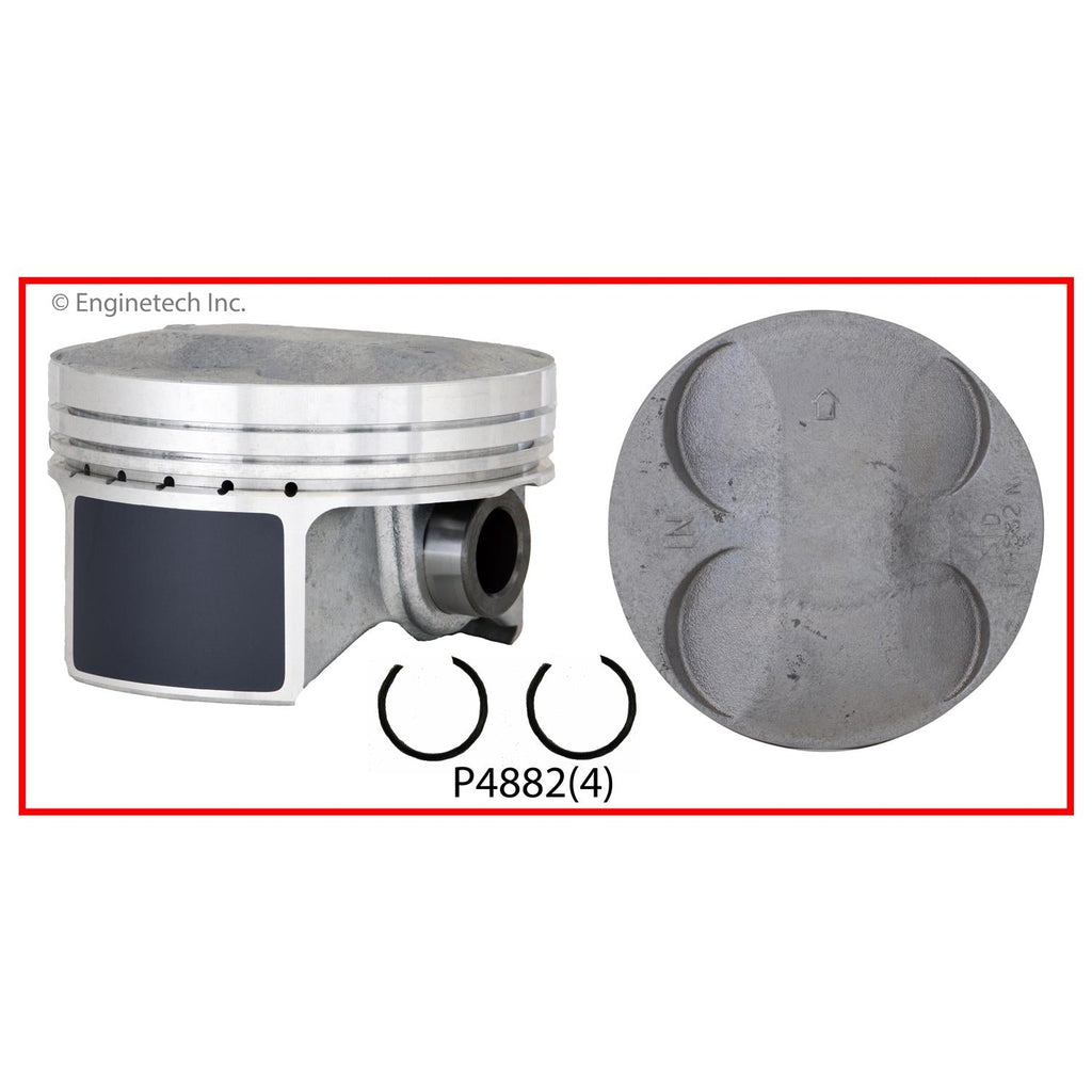 Enginetech P4882(4)STD Engine Piston Set – Without Rings for Honda Civic and Acura RSX