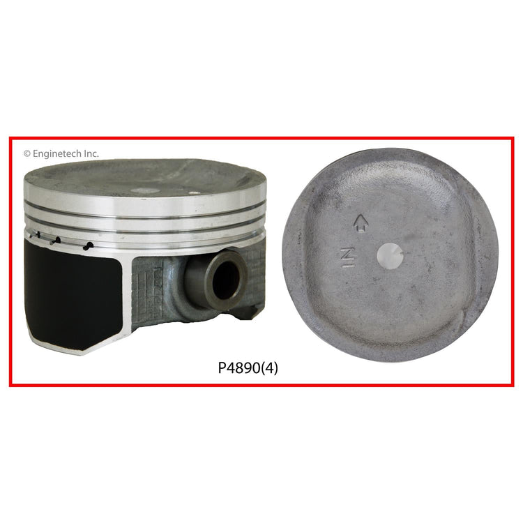 Enginetech P4890(4).50 Engine Piston Set Without Rings for 2007-2008 Honda Fit