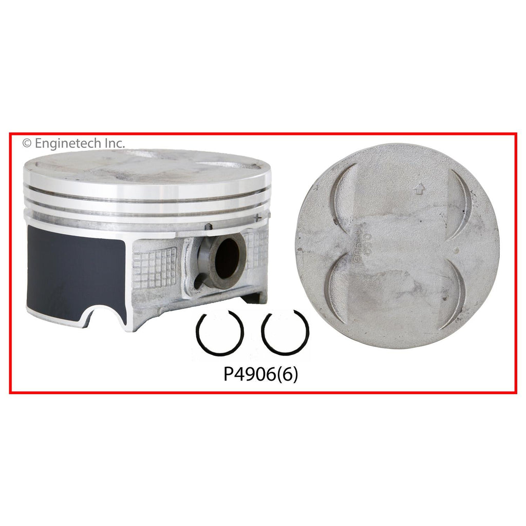 Enginetech P4906(6)STD Engine Piston Set Without Rings for Honda and Acura Models