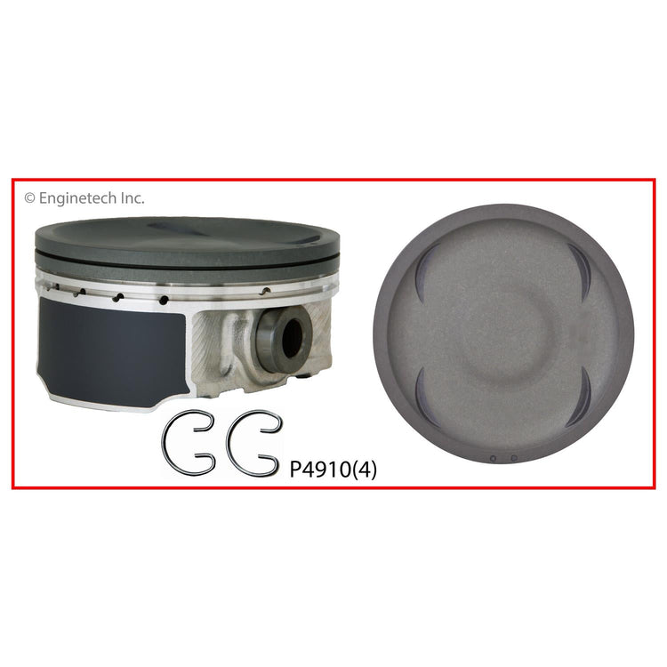 Enginetech P4910(4).50 Engine Piston Set Without Rings for Subaru Vehicles