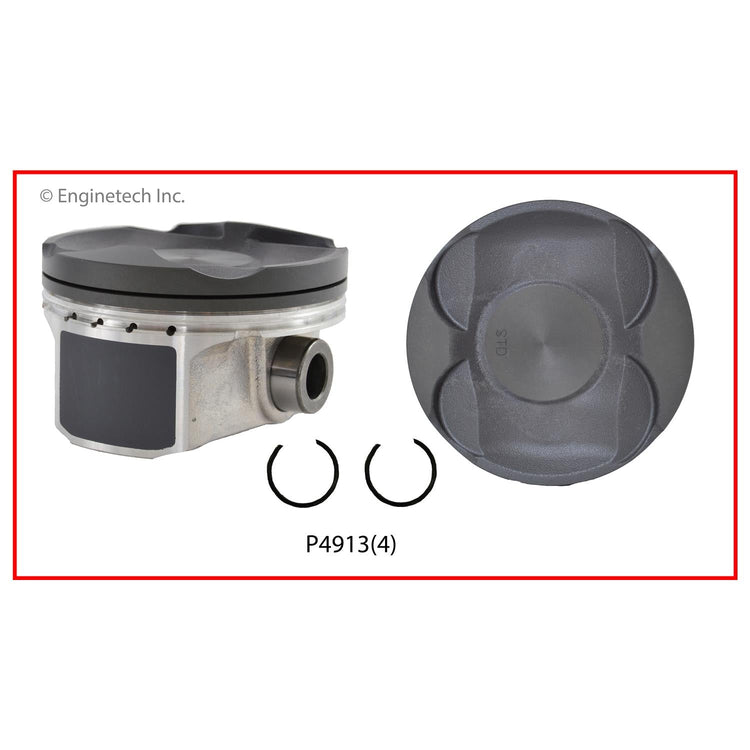 Enginetech P4913(4).50 Engine Piston Set Without Rings for 2012-2015 Toyota and Scion Models