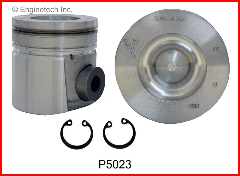 Enginetech P5023(6)STD Engine Piston Set Without Rings for Dodge Ram 2500 and 3500