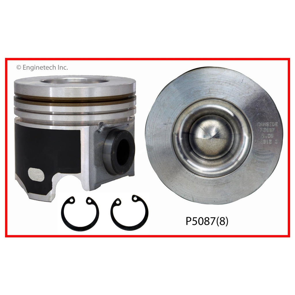 Enginetech P5087(8).50 Engine Piston Set Without Rings for Ford 2004-2005 Super Duty and E-Series Models