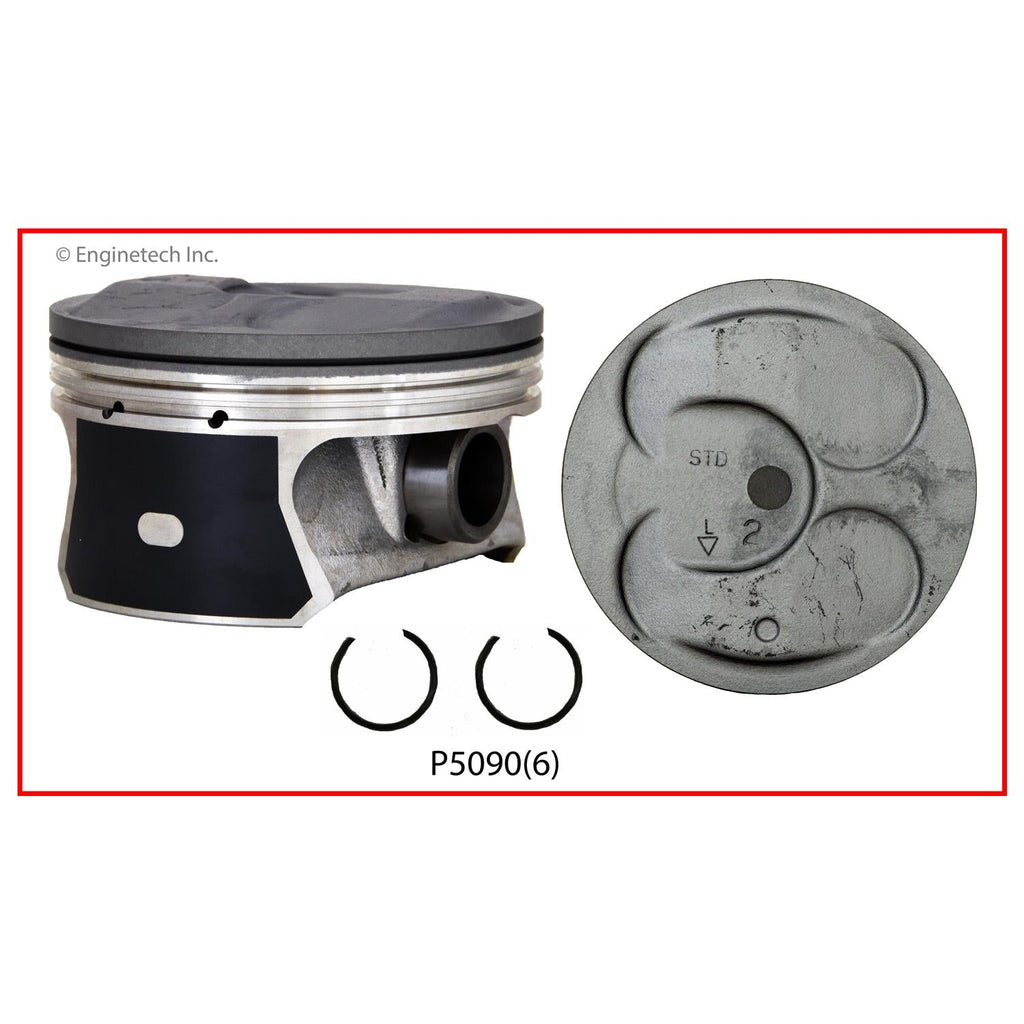 Enginetech P5090(6).50 Engine Piston Set Without Rings for GM and Saturn Vehicles