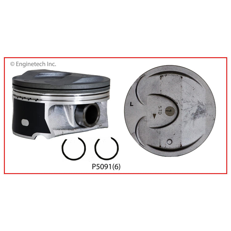 Enginetech P5091(6)STD Engine Piston Set Without Rings for 2012-2013 Vehicles