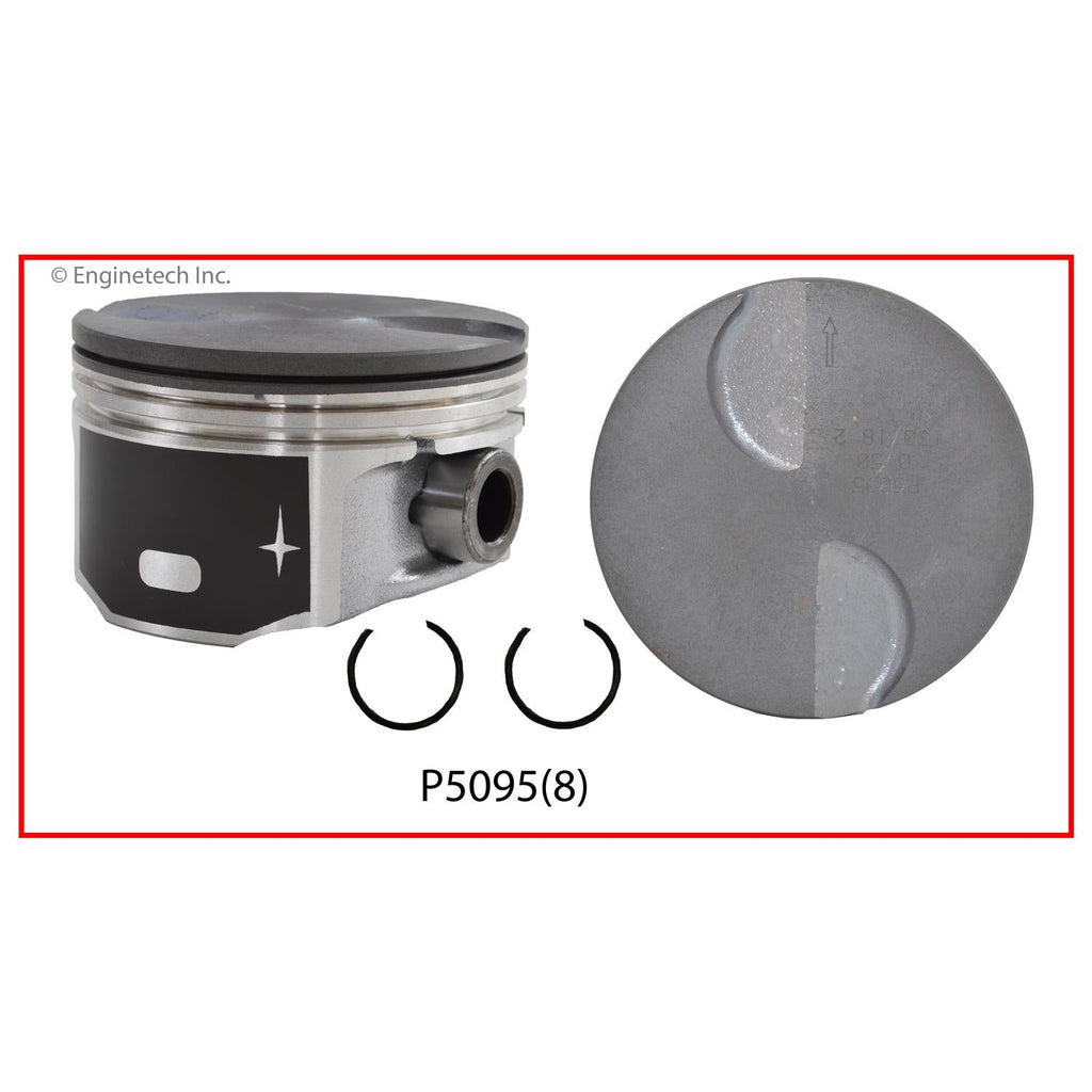 Enginetech P5095(8).50 Engine Piston Set Without Rings for 2012 Chevy and GMC Models