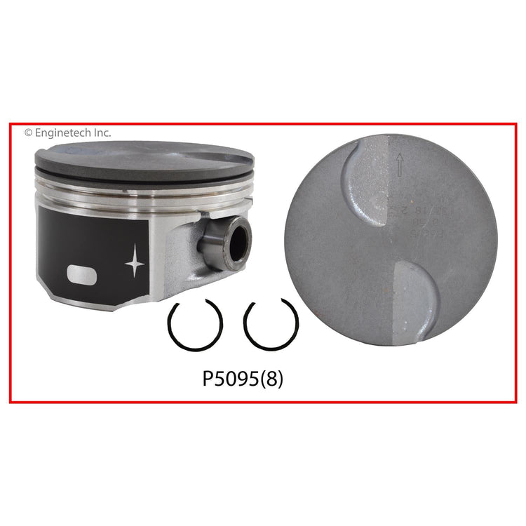 Enginetech P5095(8).50 Engine Piston Set Without Rings for 2012 Chevy and GMC Models