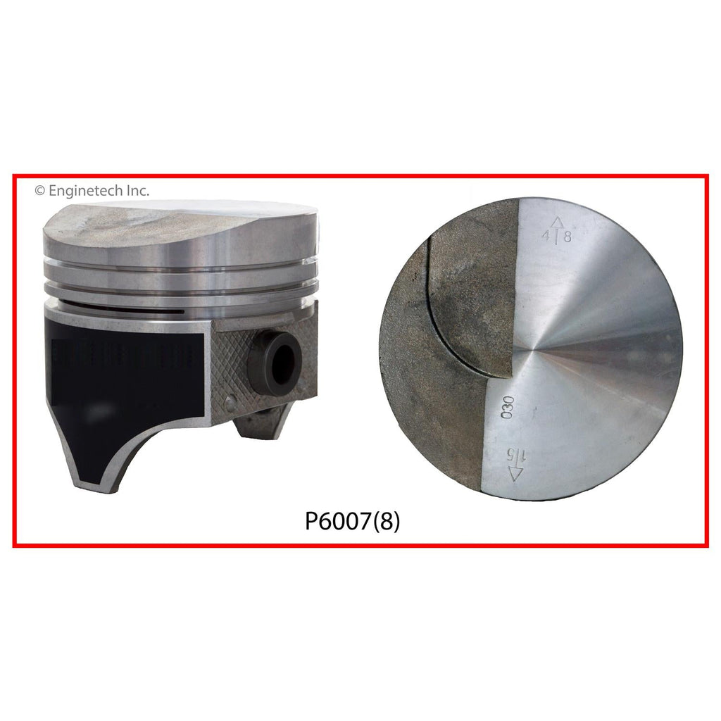 Enginetech P6007(8)060 Engine Piston Set Without Rings for Classic Chevrolet Models