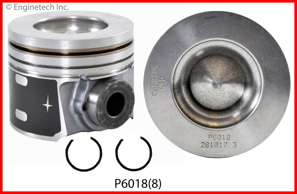 Enginetech P6018(8).75 Engine Piston Set Without Rings for Ford F-250 and F-350 Super Duty 2008-2010