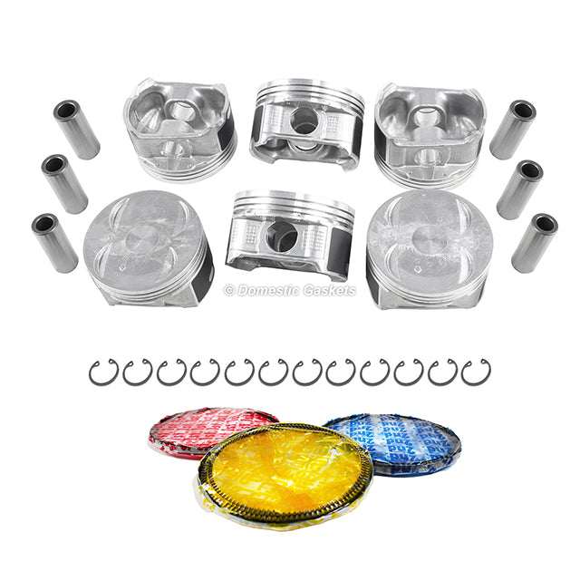 Pistons and Rings fit 08-11 Honda Accord 3.5L V6 SOHC 24v