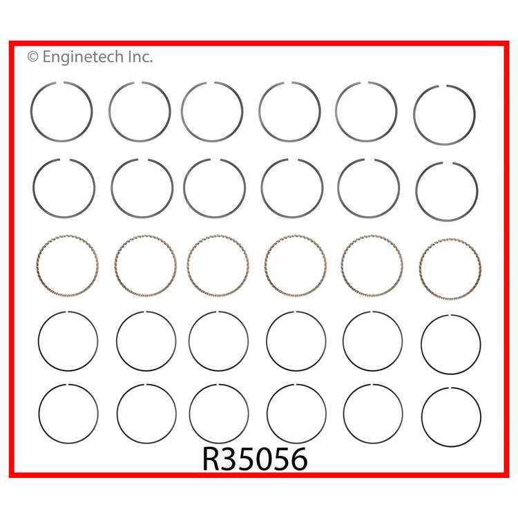 Enginetech R35056-060 Engine Cast Iron Piston Ring Complete Set for Ford P-100 and P-350 (1960-1965)