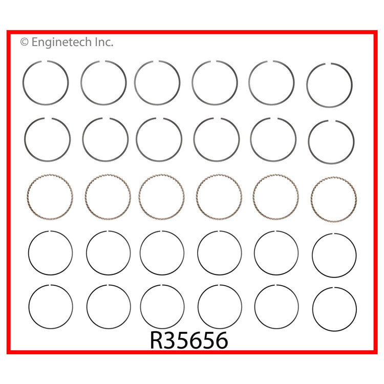 Enginetech R35656-STD Engine Cast Iron Piston Ring Set for Classic Chevrolet Models