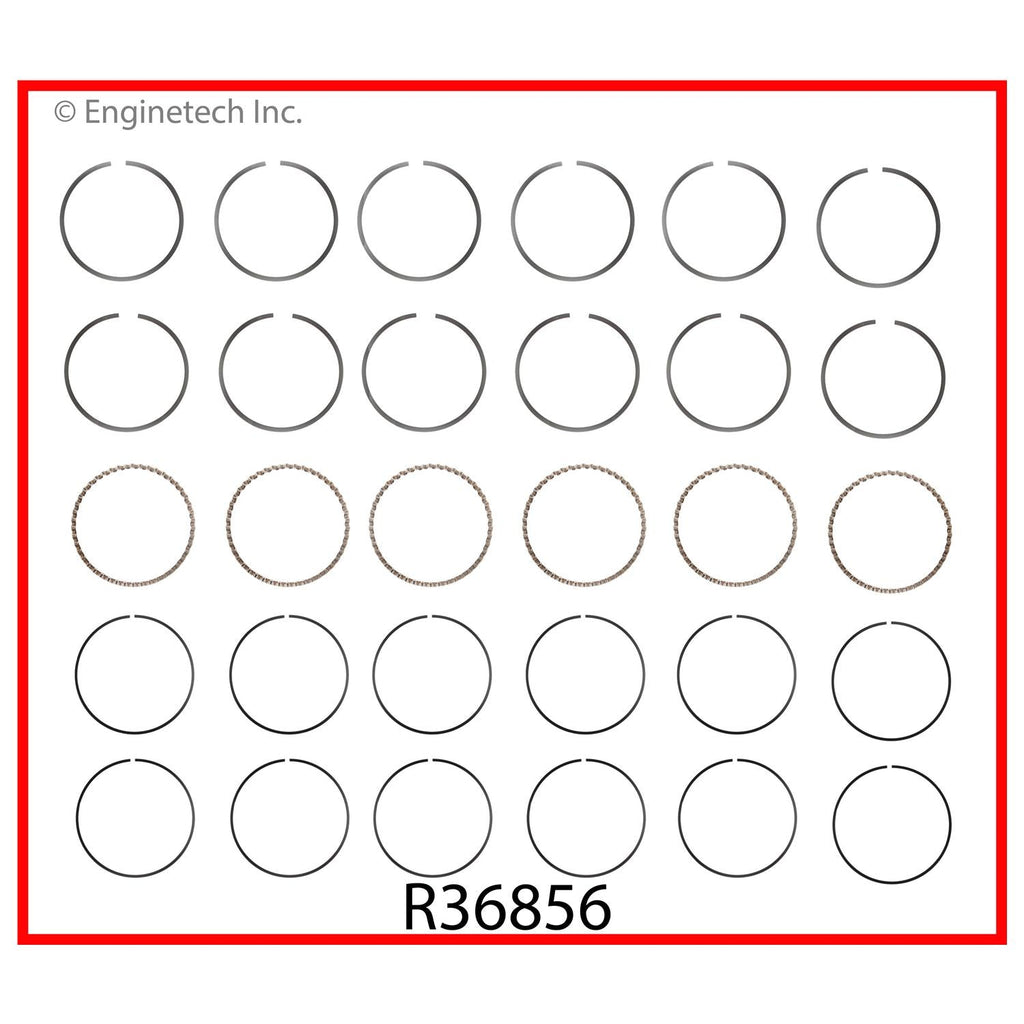 Enginetech R36856-030 Engine Cast Iron Piston Ring Complete Set for Ford Vehicles