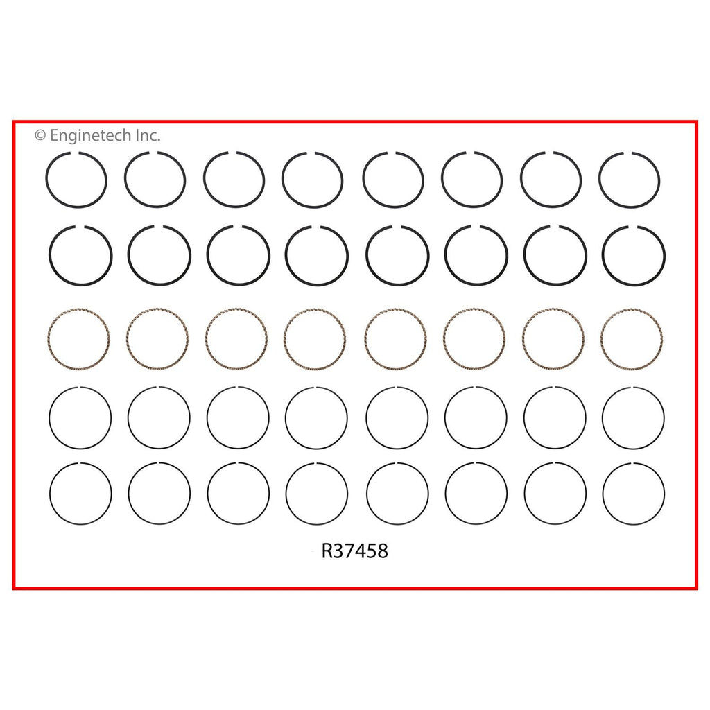 Enginetech R37458-030 Engine Cast Iron Piston Ring Complete Set for Domestic and Import Engines