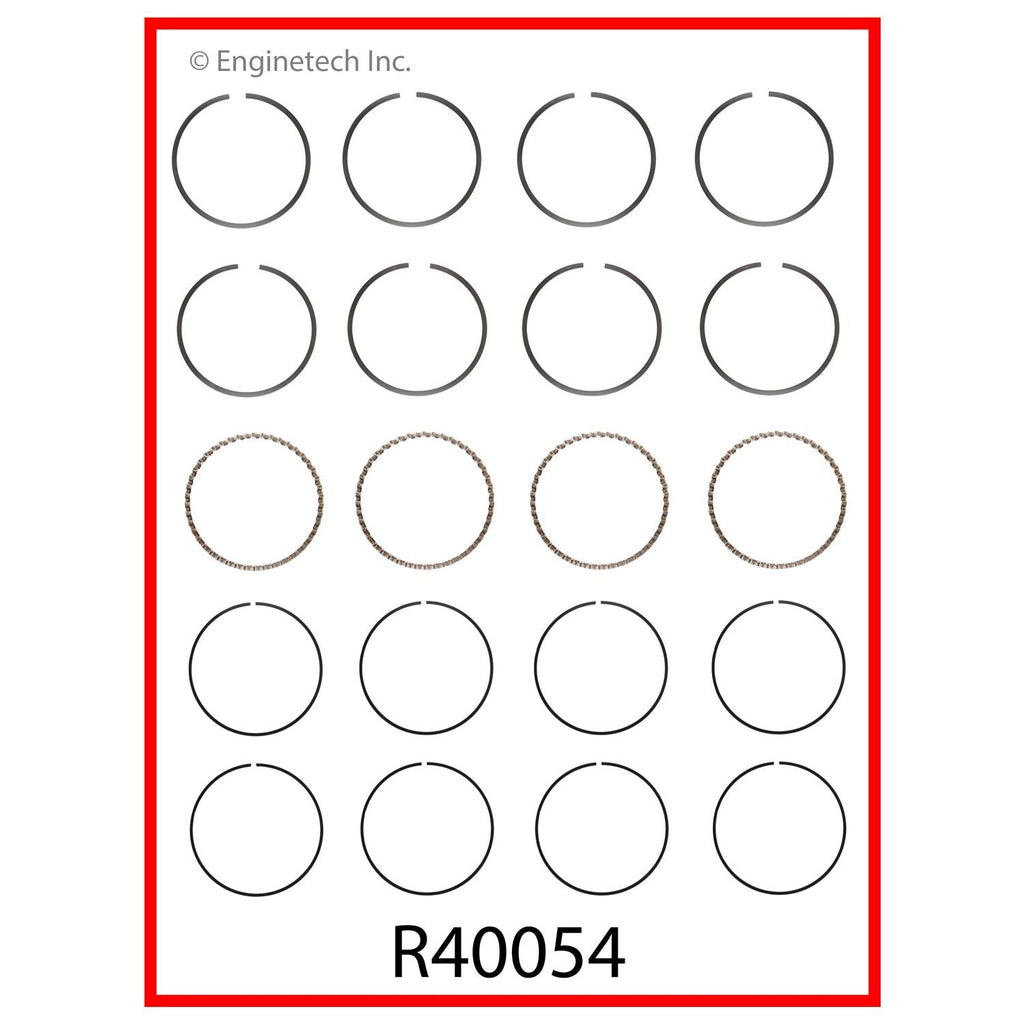 Enginetech R40054-020 Engine Cast Iron Piston Ring Set for Jeep and Chevrolet Models
