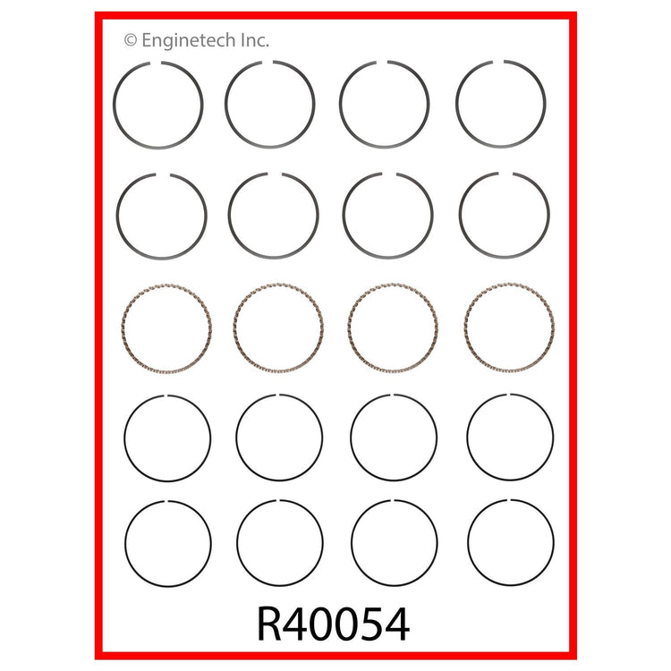 Enginetech R40054-020 Engine Cast Iron Piston Ring Set for Jeep and Chevrolet Models