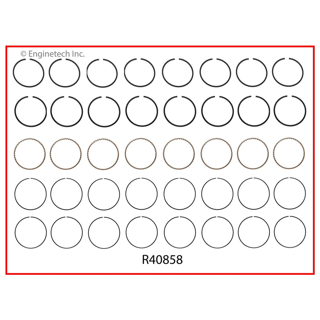 Enginetech R40858-060 Engine Cast Iron Piston Ring Complete Set for 1970-1974 American Motors & Jeep Vehicles