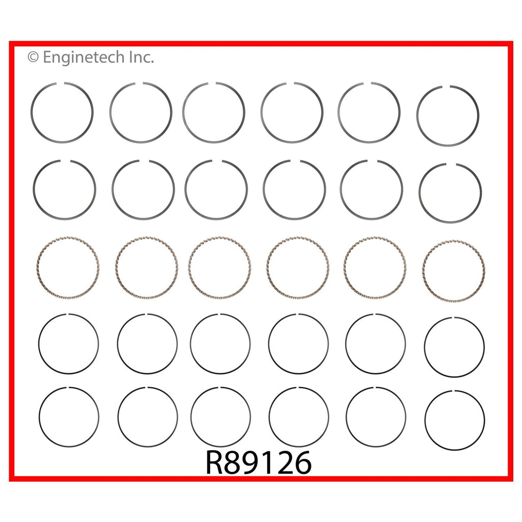 Enginetech R89126-.75 Engine Cast Iron Piston Ring Complete Set for Jeep and Buick