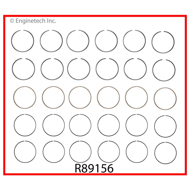 Enginetech R89156-STD Engine Cast Iron Piston Ring Set for Mazda B3000 and Ford Aerostar