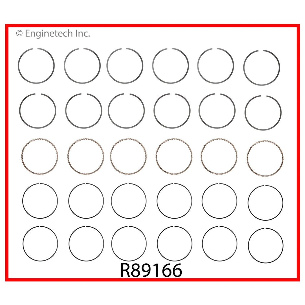 Enginetech R89166-STD Engine Cast Iron Piston Ring Complete Set for Isuzu and Buick Vehicles