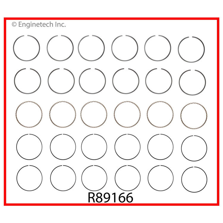 Enginetech R89166-.75 Engine Cast Iron Piston Ring Set for Isuzu and Buick