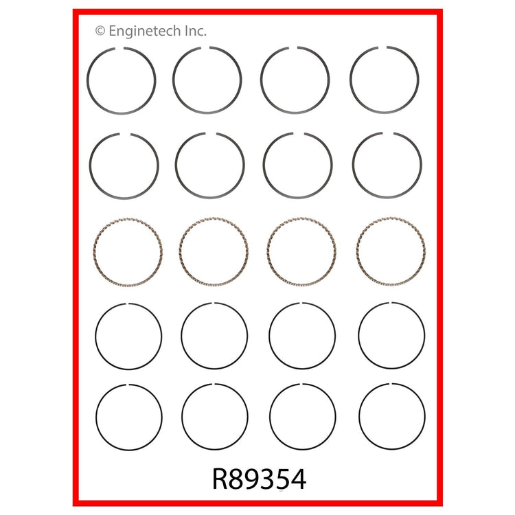 Enginetech R89354-.75 Engine Cast Iron Piston Ring Complete Set for Ford Ranger 1983-1988