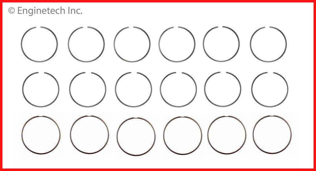 Enginetech R96826-.50 Engine Cast Iron Piston Ring Complete Set for Ford and Mercury Models