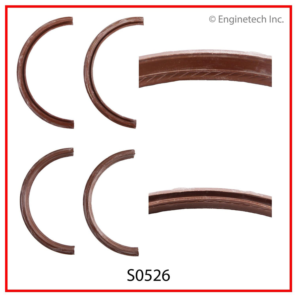 Enginetech S0526 Engine Rear Crankshaft Seal – 2 Piece Rubber Gasket for Jeep, Buick, and Chevrolet Vehicles