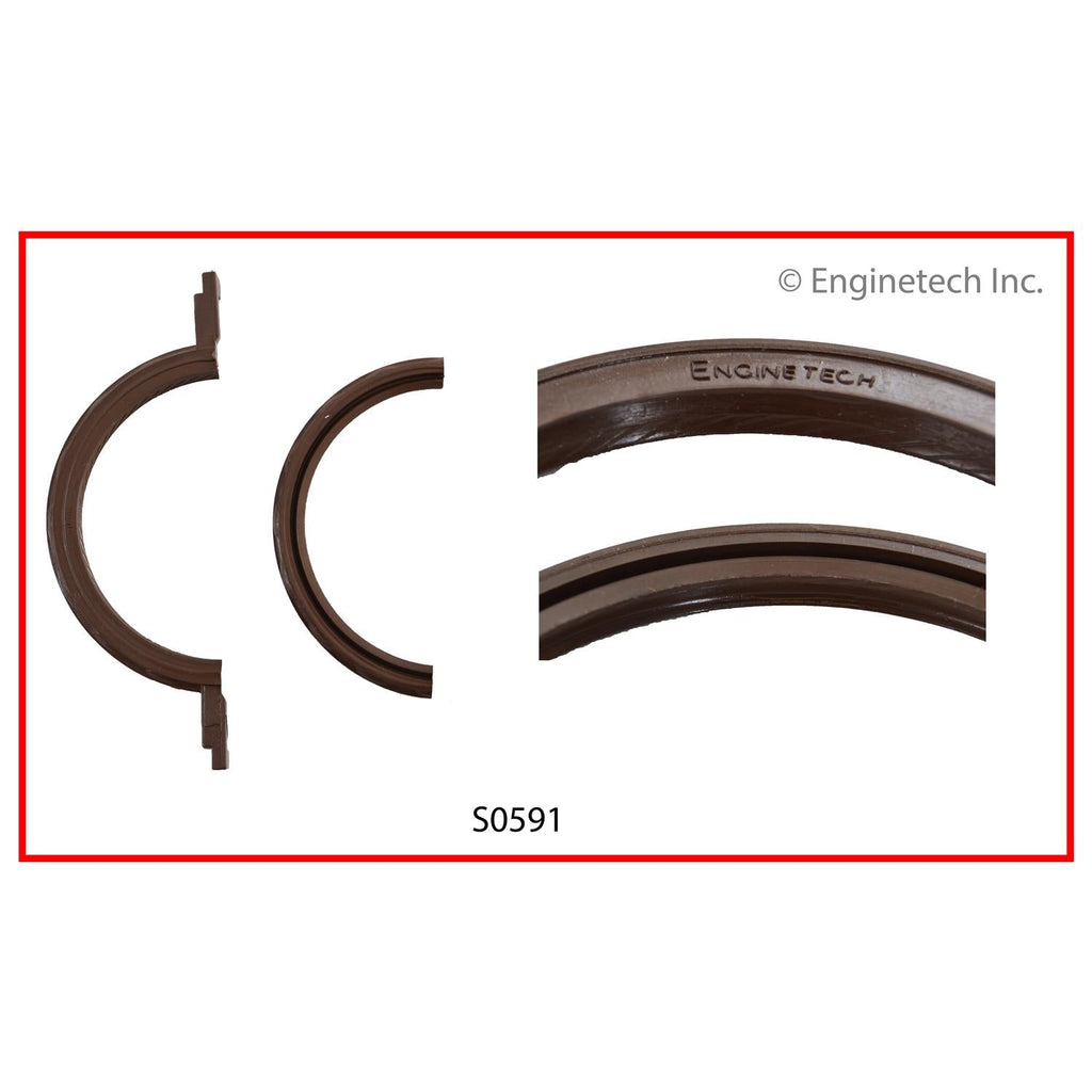 Enginetech S0591 Engine Rear Crankshaft Seal – 2 Piece Double Lip for Jeep Cherokee
