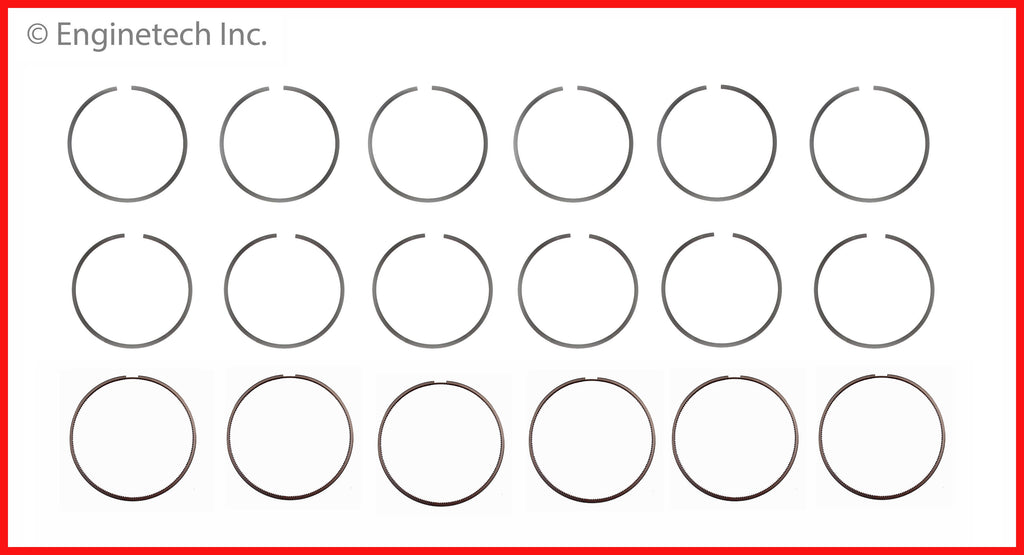 Enginetech S10726-030 Engine Premium Piston Ring Complete Set for Ram 2500 and 3500 (2012-2016)