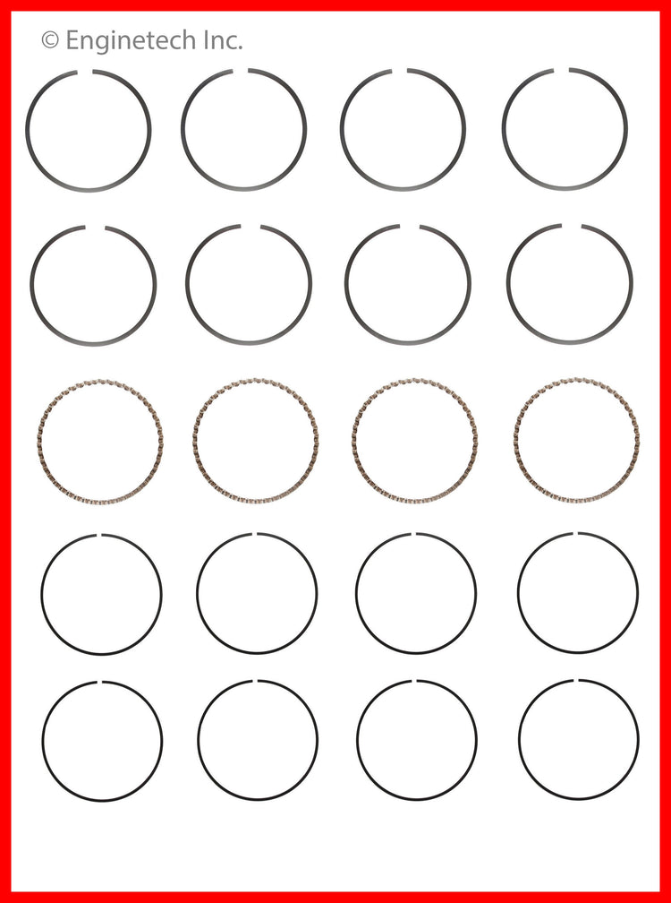 Enginetech S31154-020 Engine Premium Piston Ring Set for Ford Fiesta (2011-2019)
