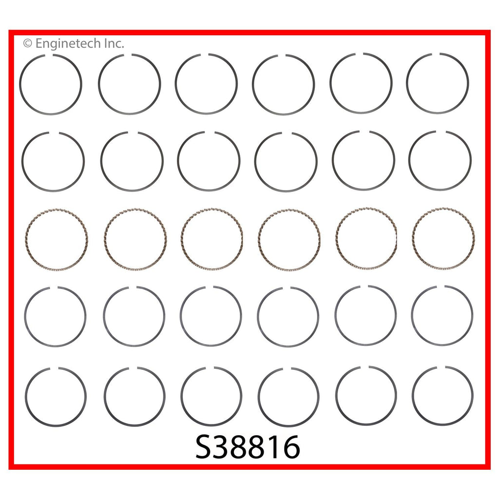 Enginetech S38816-STD Engine Premium Piston Ring Set for Jeep Vehicles