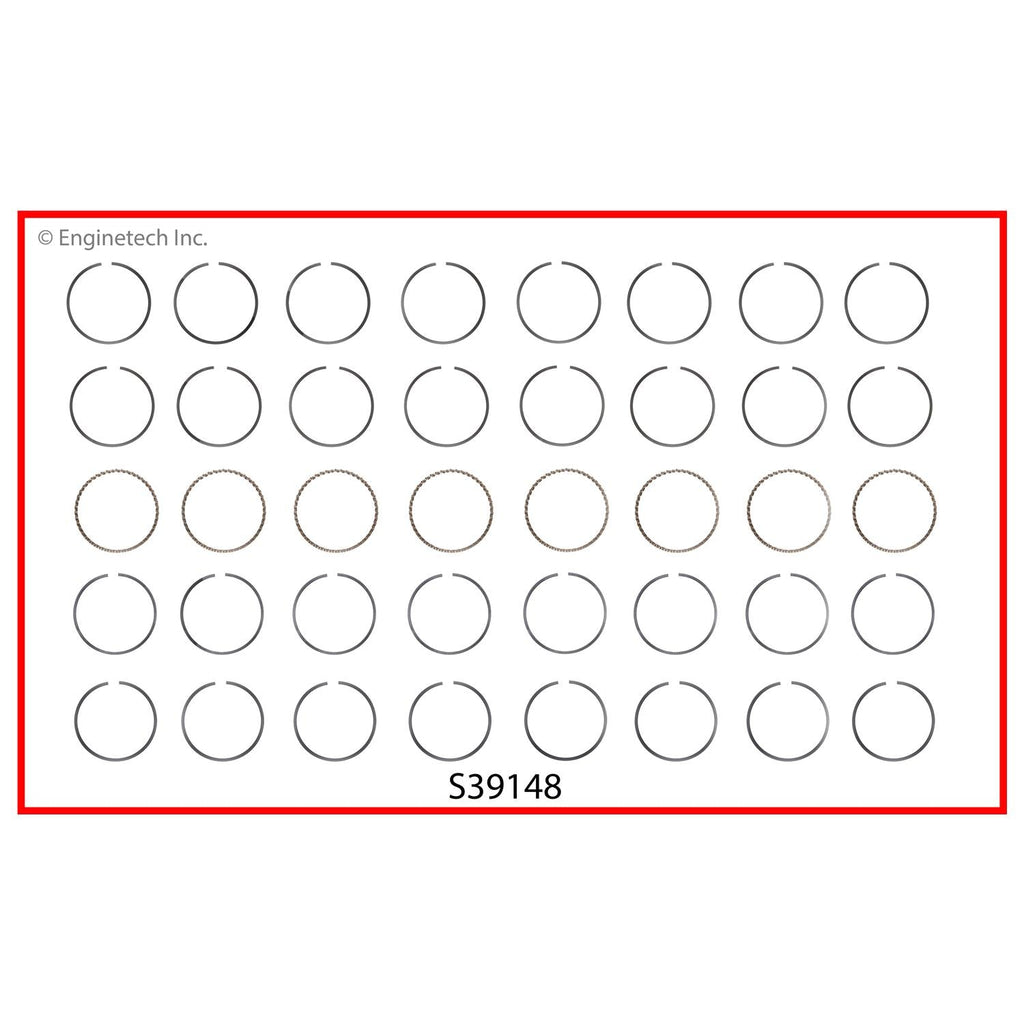 Enginetech S39148-STD Engine Premium Piston Ring Set for Chrysler and Dodge Vehicles
