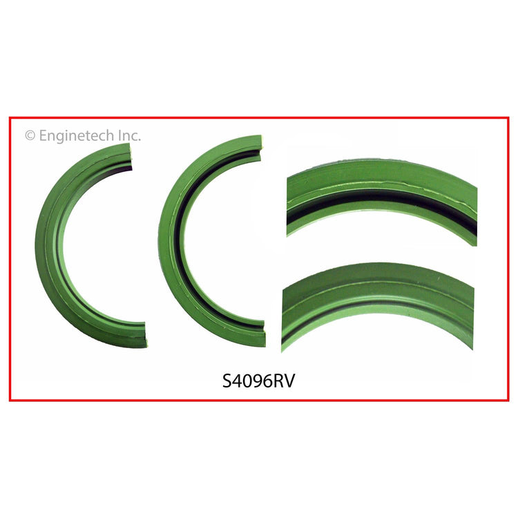 Enginetech S4096RV Engine Rear Crankshaft Seal - 2 Piece Offset Double Lip for Reverse Rotation