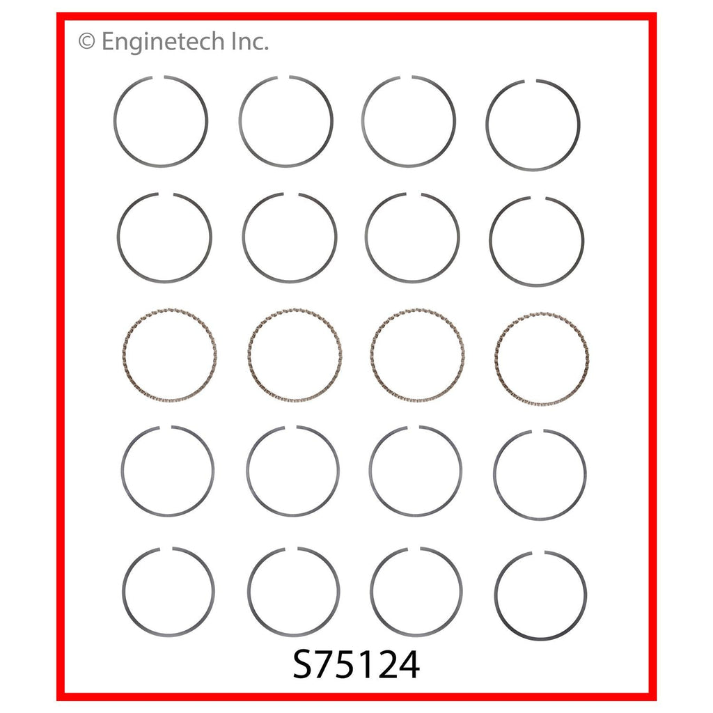 Enginetech S75124-.50 Engine Premium Piston Ring Set for Toyota Yaris and Scion Models