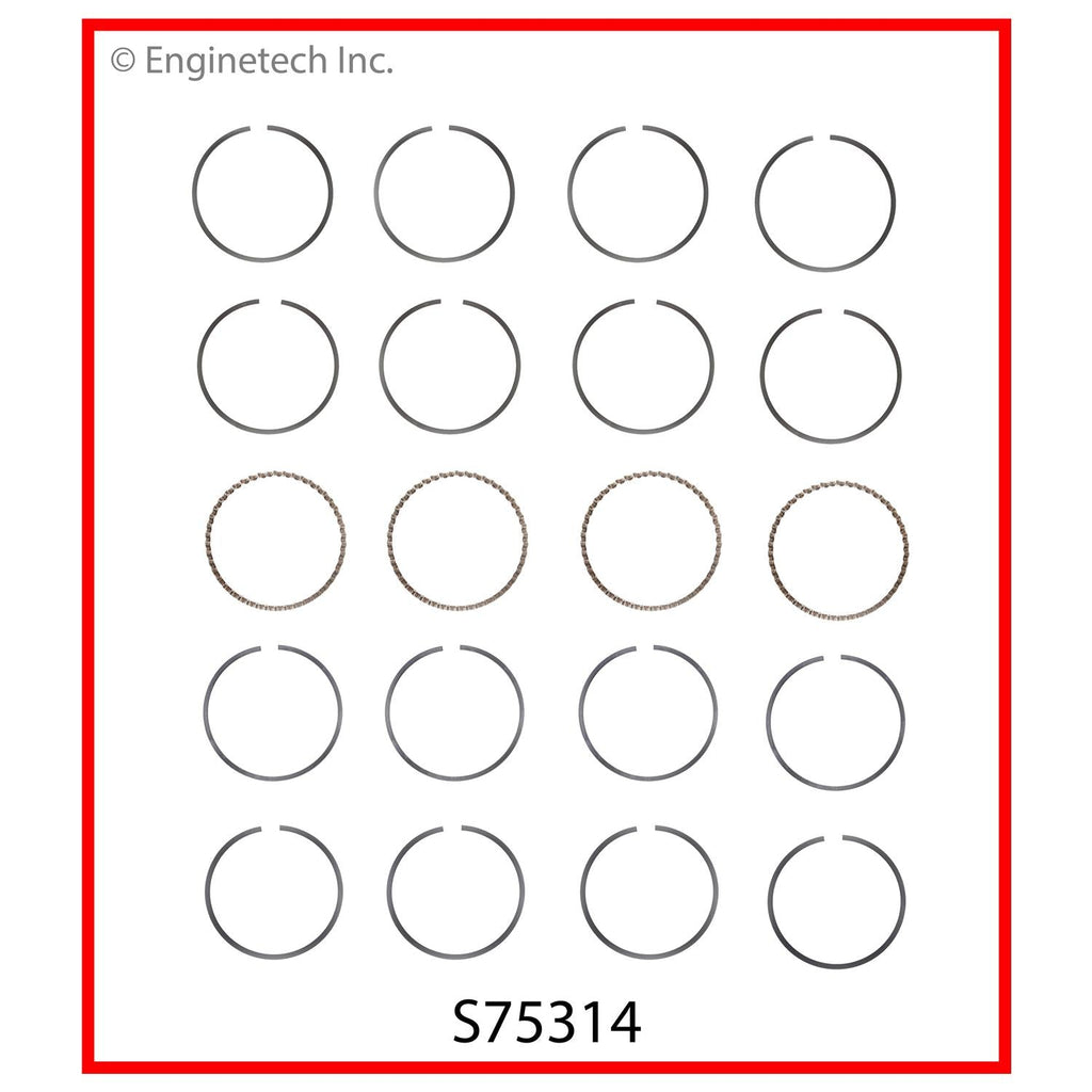 Enginetech S75314-STD Engine Premium Piston Ring Complete Set for Honda Civic