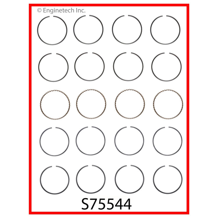 Enginetech S75544-STD Engine Premium Piston Ring Complete Set for 2001-2002 Kia Rio
