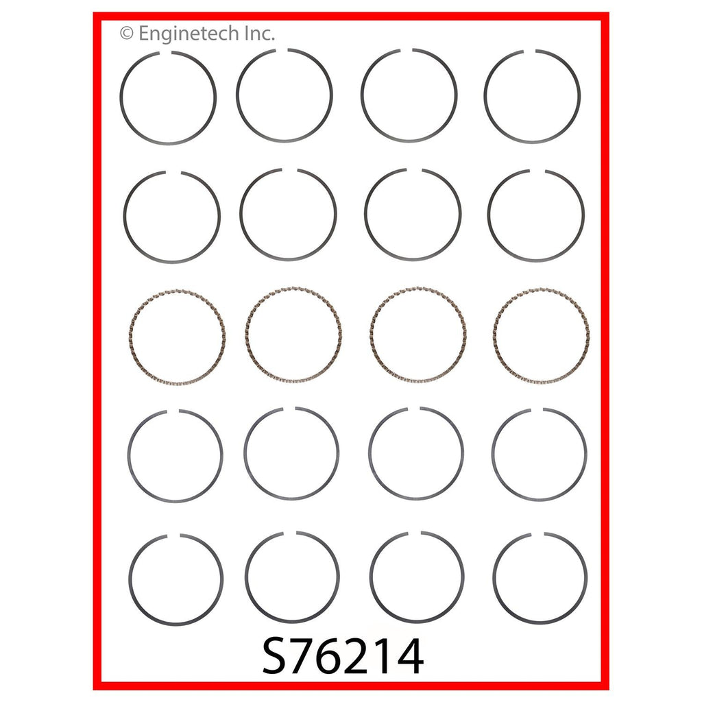 Enginetech S76214-100 Engine Premium Piston Ring Complete Set for Nissan 200SX & Sentra