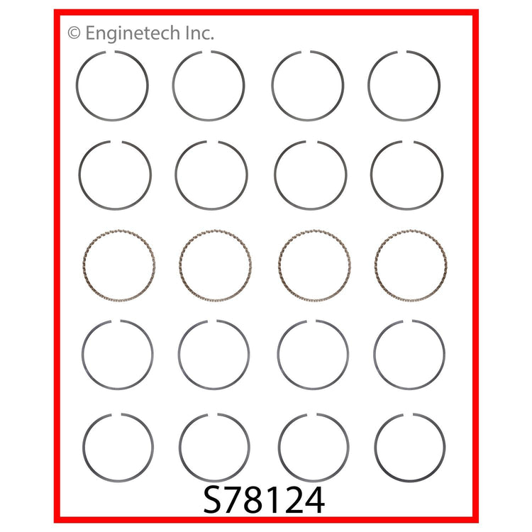 Enginetech Premium Piston Ring Set for Mazda Protege 1999-2003 Part S78124-.50