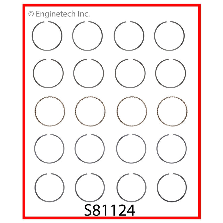 Enginetech S81124-.50 Engine Premium Piston Ring Complete Set for Honda Civic