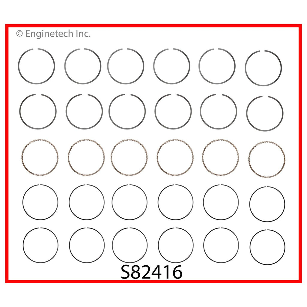 Enginetech S82416-.75 Engine Premium Piston Ring Set for Ford and Mercury Vehicles