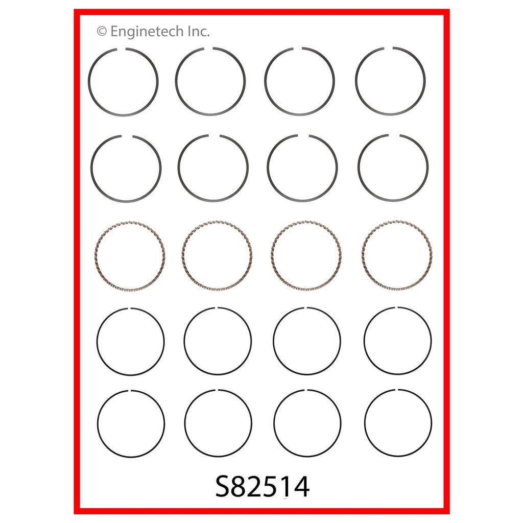 Enginetech S82514-STD Engine Premium Piston Ring Complete Set for VW and Audi Models