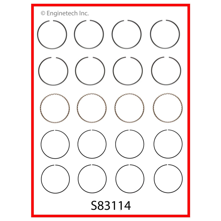 Enginetech S83114-.50 Engine Premium Piston Ring Set for Mazda Vehicles