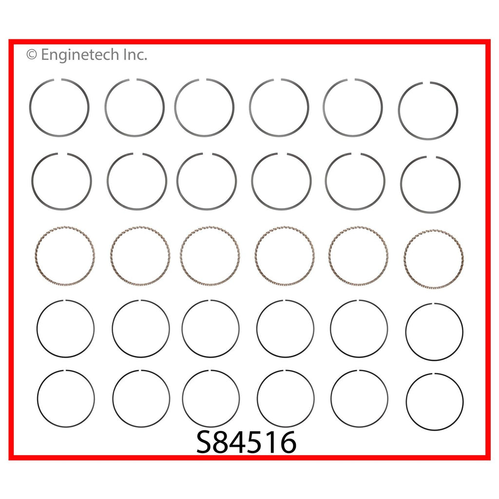 Enginetech S84516-STD Engine Premium Piston Ring Complete Set for Mazda 626 (1993-2002)