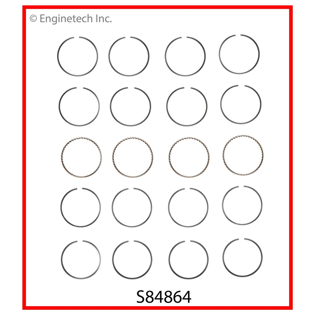 Enginetech S84864-.75 Engine Premium Piston Ring Complete Set for Ford Vehicles
