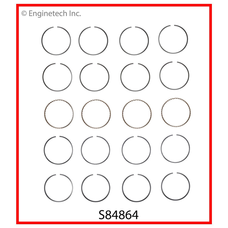 Enginetech S84864-100 Premium Piston Ring Set for Ford Engines